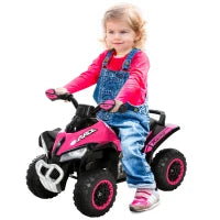 Mini Quad per Bambini 18-36 Mesi a Spinta Manuale con Musiche Integrate e Ampio Manubrio, Moto per Bambini in PP e Metallo, 67.5x38x44 cm, Rosa