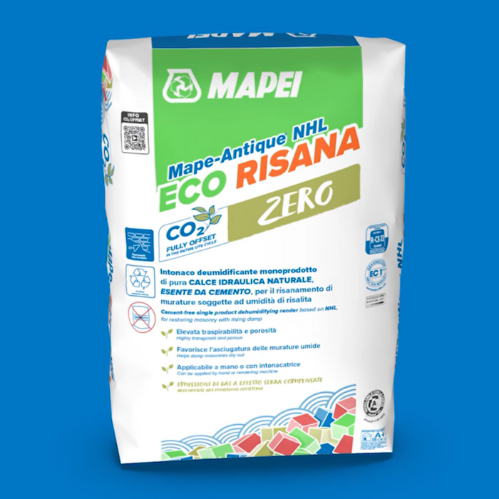 Intonaco deumidificante a base calce mape antique nhl eco risana mapei 20 kg