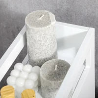 kleankin Mobiletto Salvaspazio Bagno con 4 Ruote, 2 Cassetti e Ripiano aperto, 16x49.5x66cm, Bianco