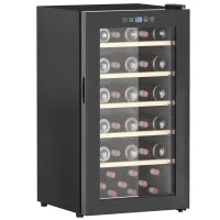 Cantinetta Vino Frigo per 41 Bottiglie, Capacità 91L, Controllo Temperatura e Ripiani in Legno, Nero