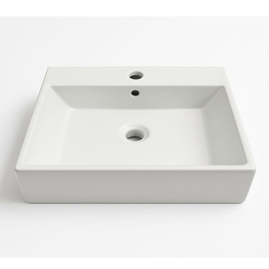 Lavabo da appoggio ceramica bianco lavandino lavello arredo bagno 2 misure *** misure 53x41x15 cm, confezione 1