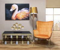 Stampa Su Tela Con Applicazioni -B- Flamingo Cm  120X3.8X80