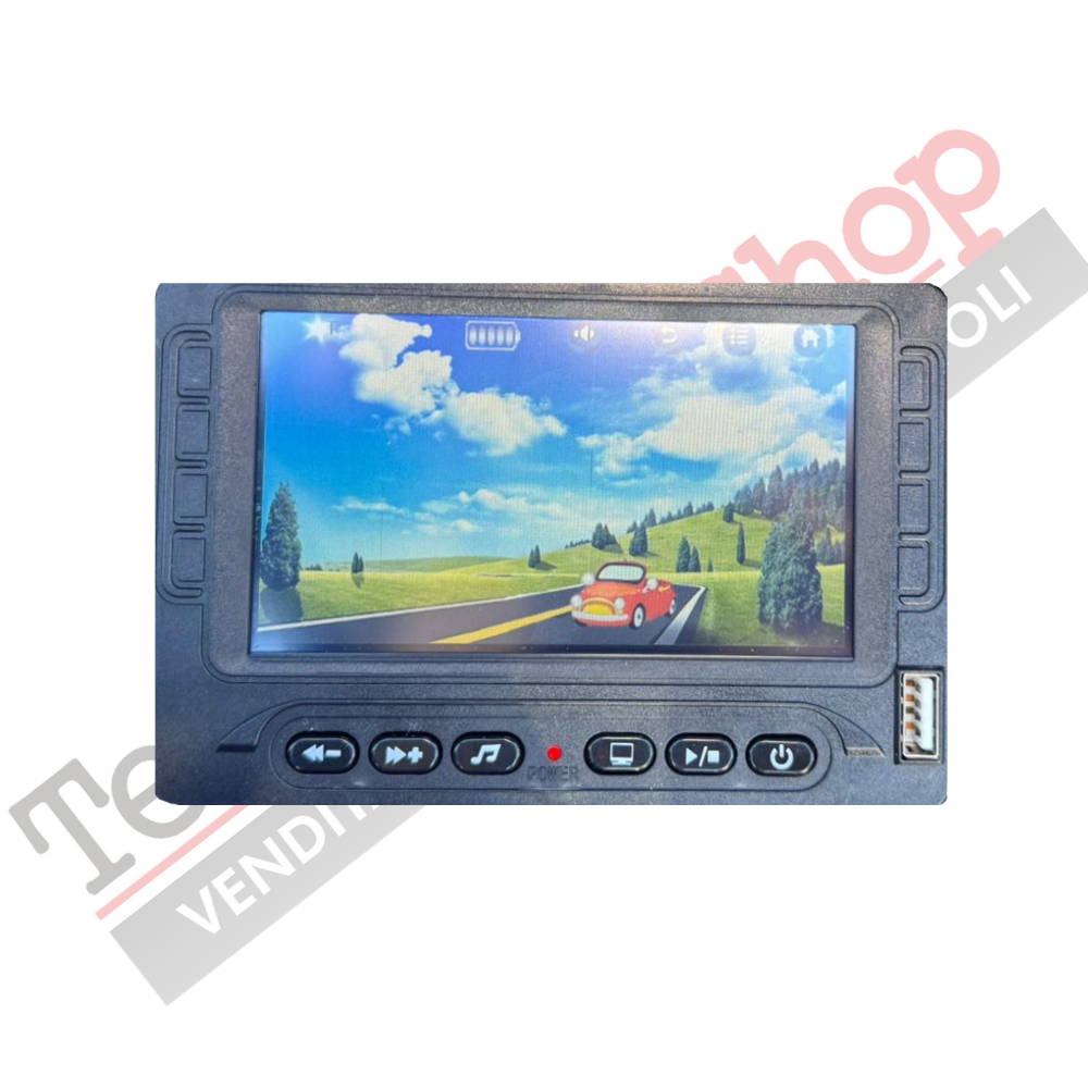 Auto Macchina Elettrica per Bambini JEEP FIAT Wrangler RUBICON 12V 2 Posti  con Monitor 4" Mp4 - Sedile in Pelle -Rosso