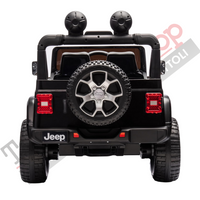 Auto Macchina Elettrica per Bambini JEEP FIAT Wrangler RUBICON 12V 2 Posti  con Monitor 4" Mp4 - Sedile in Pelle -Nero
