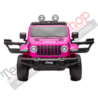 Auto Macchina Elettrica per Bambini JEEP FIAT Wrangler RUBICON 12V 2 Posti  con Monitor 4" Mp4 - Sedile in Pelle -Rosa