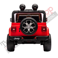 Auto Macchina Elettrica per Bambini JEEP FIAT Wrangler RUBICON 12V 2 Posti  con Monitor 4" Mp4 - Sedile in Pelle -Rosso