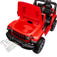 Auto Macchina Elettrica per Bambini JEEP FIAT Wrangler RUBICON 12V 2 Posti  con Monitor 4" Mp4 - Sedile in Pelle -Rosso