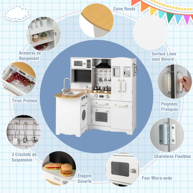 Angolo cottura per bambini con utensili da cucina telefono simulato lavatrice frigorifero 20_0008366