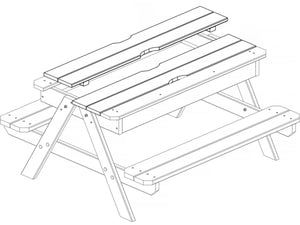 Tavolo da picnic 120x90xH.52cm con sabbiera integrata "Kid"