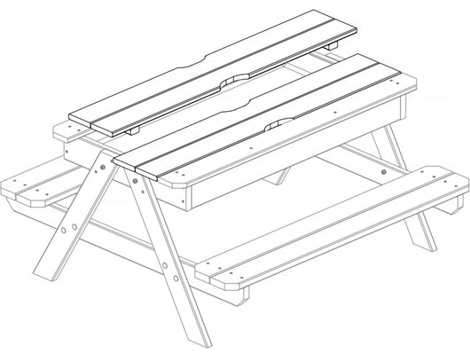 Tavolo da picnic 120x90xH.52cm con sabbiera integrata "Kid"