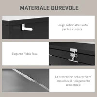 Scrivania Moderna Pieghevole con Libreria e Lavagna, in Legno e Metallo, 98x51x153 cm, Nero