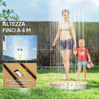Doccia da Giardino Portatile con Altezza Fino a 4 m e Getti d'Acqua Regolabili, Effetto Legno