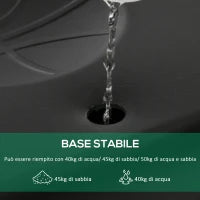 Canestro Basket per Adulti con Tabellone in PVC Regolabile 210-260cm Ruote Integrate Bianco