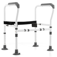 Supporto per WC bagno per anziani regolabile in altezza e larghezza, Supporto per gabinetto per anziani disabili Grigio-Salute e bellezza