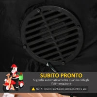 Babbo Natale Gonfiabile su Motocicletta 165cm con Luci LED Integrate, Decorazione Natalizia da Esterno
