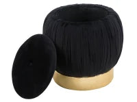 Pouf Contenitore Paris Nero cm Ø 41X41