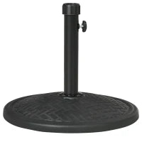 Base per Ombrellone di 14kg per Pali da Ø32-38 mm, Metallo e Cemento, Ø46 cm, Nero