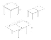 PAZZO DESIGN Tavolo allungabile, Rovere Rustico, Nobilitato, Made in Italy, Basamento Bianco, 90 x 90 x 76,5 cm