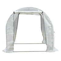 Serra a Tunnel per Orto 3x2x2m con Copertura in PE, 2 Porte e Struttura in Acciaio, Bianco