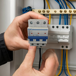 Chint nb1-63 interruttore magnetotermico 3p curva c 6ka guida din *** ampere 25 ampere, confezione 1