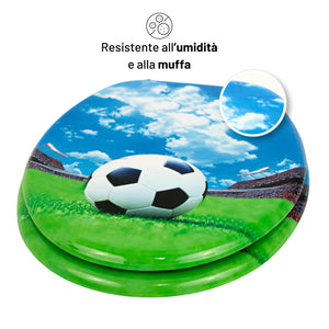 Sedile copri wc universale frizionato fantasia mdf chiusura rallentata *** fantasia stadium, confezione 1