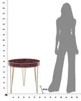 Tavolinetto Da Caffe' Glam Bordeaux Cm Ø 60X60