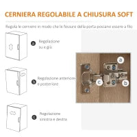 Credenza Moderna Multiuso con Armadietto e Cassetto in Legno 80x30x96.5cm