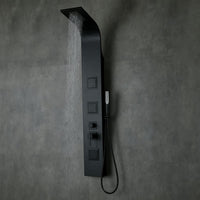 Colonna doccia night nero opaco 3 getti idro lombari e cascata h140xl20 *** confezione 1