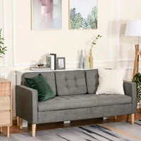 Divano 3 Posti Moderno in Tessuto Grigio con Vano Contenitore e Design Scandinavo, Grigio, 166.5x62x82cm