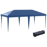 Gazebo da Giardino Pieghevole Pop-up, Sacco Incluso, Acciaio Resina Oxford Alta Densità, 6 x 3 m, Blu