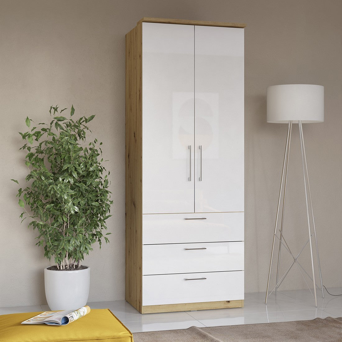 Guance di finitura per armadio della collezione MODULO, colore rovere.