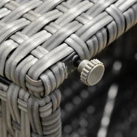 Mobili da Giardino Set 3 Pezzi in Rattan PE con 2 Divani e Tavolino da Caffè, Grigio