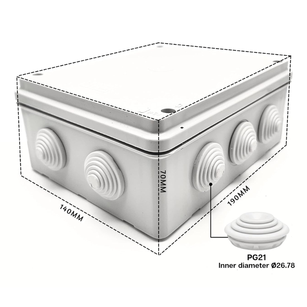 Scatole di derivazione gewiss serie 44 ce stagne in tecnopolimero ip55 *** dimensioni 190 x 140 x 70 millimetri, conf...