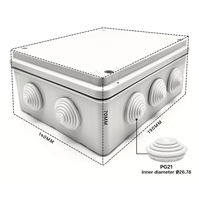 Scatole di derivazione gewiss serie 44 ce stagne in tecnopolimero ip55 *** dimensioni 190 x 140 x 70 millimetri, conf...