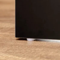 Set Da Toeletta Tavolo Da Trucco Con Sgabello Imbottito Grande Specchio + Più Ripiani Aperti + 4 Cassetti Nero Bianco