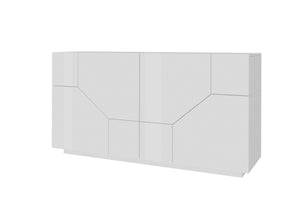 Credenza 200x43cm mobile cucina soggiorno 4 vani bianco Hariett