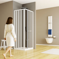 Box doccia angolo soffietto bianco carmen ac altezza cm 185 pvc e maniglia *** misure 90x70 cm, confezione 1