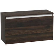 Comodino Sospeso con Cassetto Senza Maniglie e con Fissaggio a Parete, 80x30x45cm, Noce