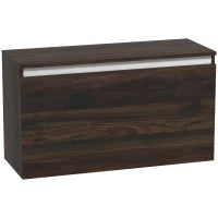 Comodino Sospeso con Cassetto Senza Maniglie e con Fissaggio a Parete, 80x30x45cm, Noce