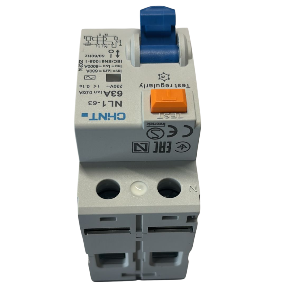Interruttore differenziale bipolare puro tipo ac 30ma chint serie nl1-63 *** ampere 63 ampere, confezione 1