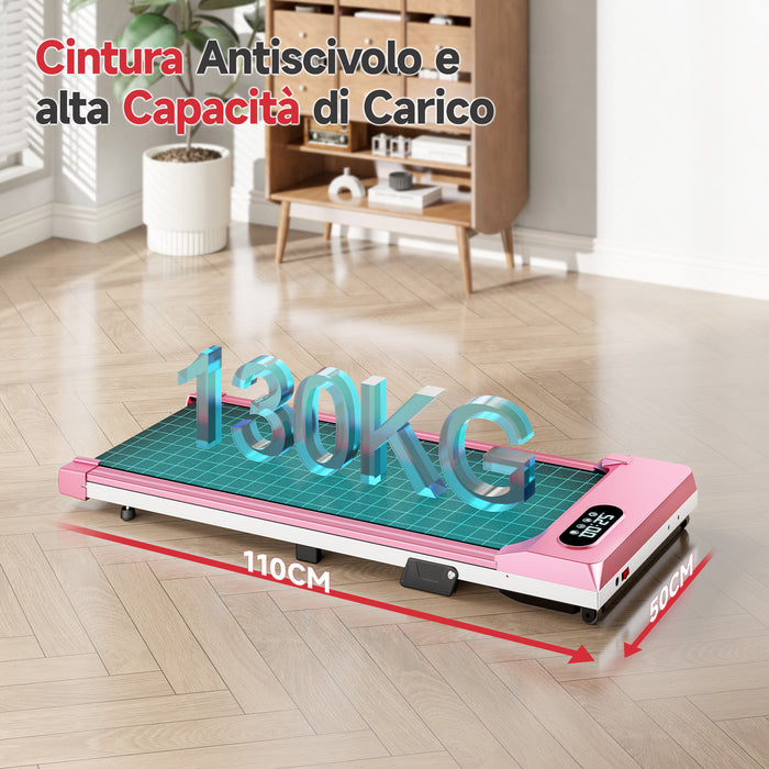Tapis Roulant per casa e ufficio - RATTANTREE - Display a LED - 8km/h - Capacity 130 kg - Rosa