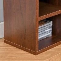 Scaffale Porta CD a 12 Ripiani per 204 CD, Libreria Porta CD, Videogames, Blu-ray in MDF e Truciolato, 21x20x175 cm, Marrone