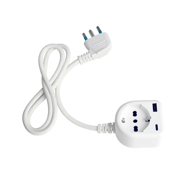 Ecova 30262 prolunga elettrica 1 presa p40 schuko con usb-a e usb-c