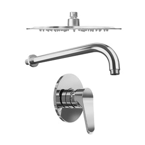 Set doccia cromato - Miscelatore incasso Judy con braccio e soffione slim 20 cm