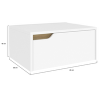 IDMarket - Juego de 2 mesillas de noche murales blancas HELSINKI con estantes colgantes