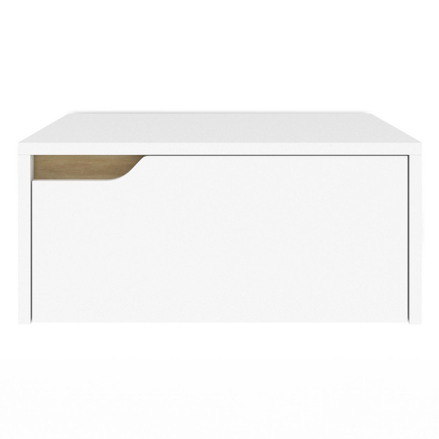 IDMarket - Juego de 2 mesillas de noche murales blancas HELSINKI con estantes colgantes