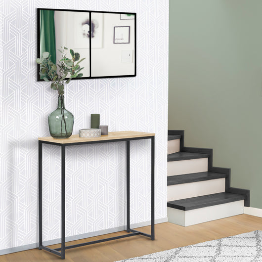 IDMarket - Juego de consola DETROIT con espejo de diseño industrial de 2 franjas