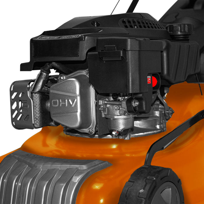 Tagliaerba semovente motore scoppio 145cc 3KW OHV 4 Tempi mulching pacciamatura ampiezza taglio 400mm.