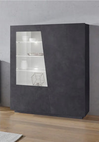  Vetrinetta moderna a 2 ante in finitura Ardesia, ZTCVG56421652