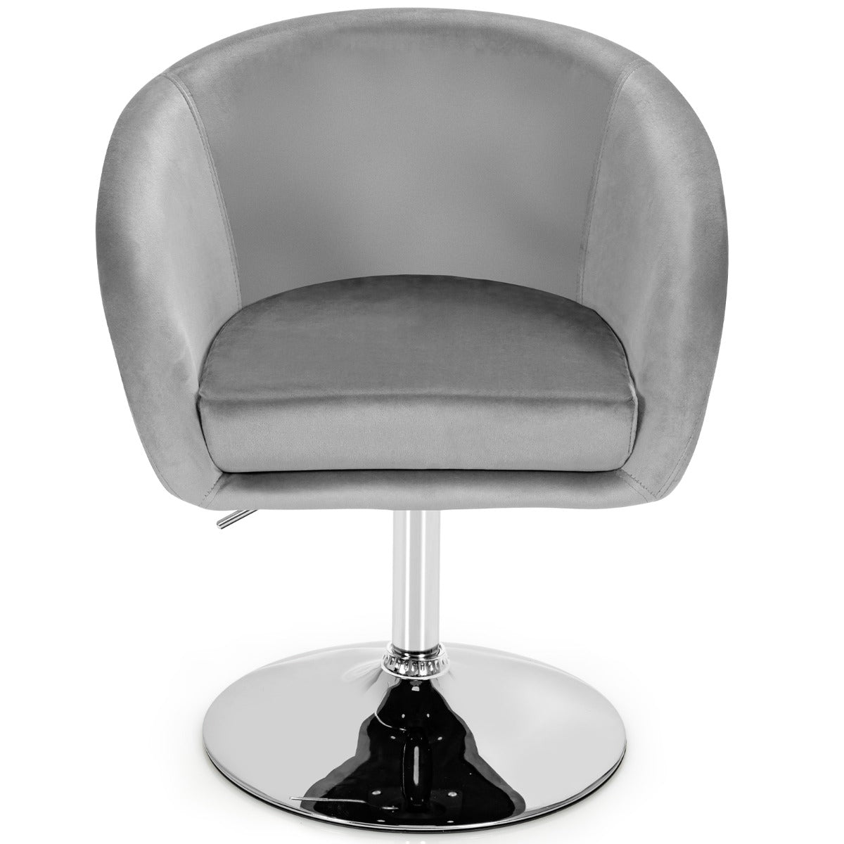 Sgabello da bar moderno comodo ergonomico girevole alto (72-86 cm) in velluto grigio 20_0019405